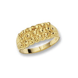 9CT YEL GOLD LADIES' KEEPER 3 ROW RING