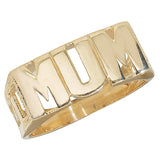 9CT YEL GOLD LADIES' CURB SIDES MUM RING